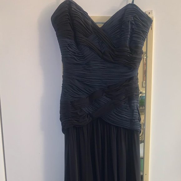 BCBG Navy Blue Strapless Formal Gown - Picture 2 of 7